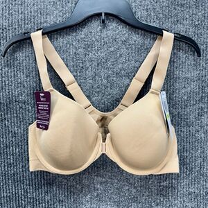 Felina Utopia Front-Close Bra Size 38B Nude Tan Racerback T-Shirt Underwire NEW